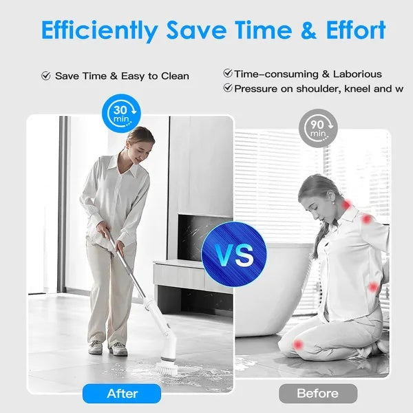 Electric Spin Scrubber Cordless Cleaning Brush with Telescopic Handle