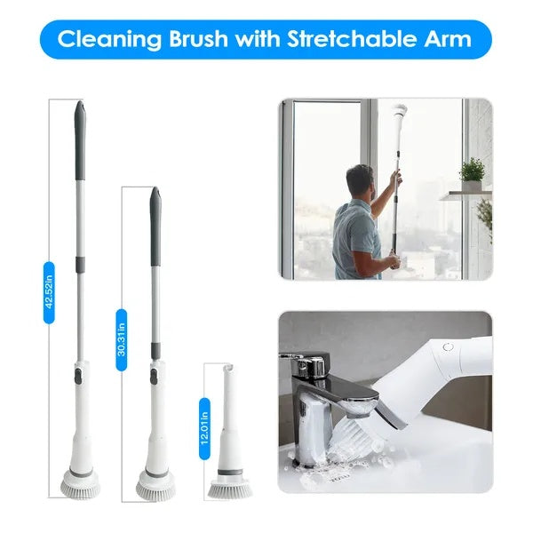 Electric Spin Scrubber Cordless Cleaning Brush with Telescopic Handle