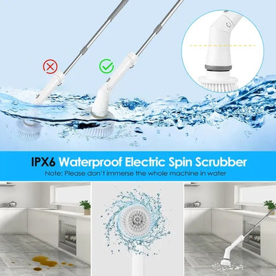 Electric Spin Scrubber Cordless Cleaning Brush with Telescopic Handle