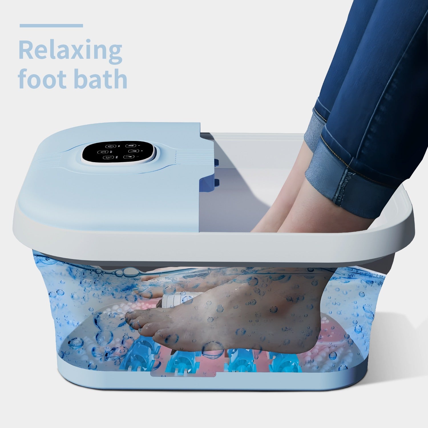Smart Heated Foot Spa Massager – Collapsible Bubble Bath with Remote