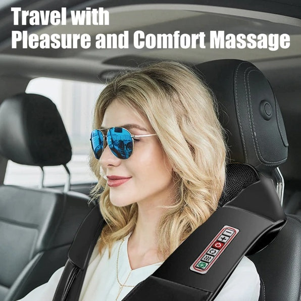 Luxury Heated Neck & Shoulder Massager – 3D Deep Tissue Relief Pillow